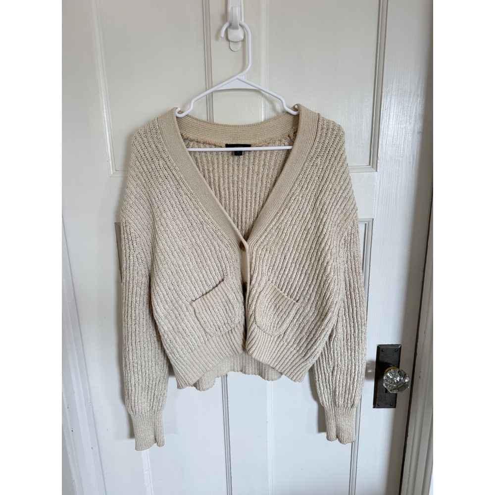J.Crew beige knit cardigan size medium
